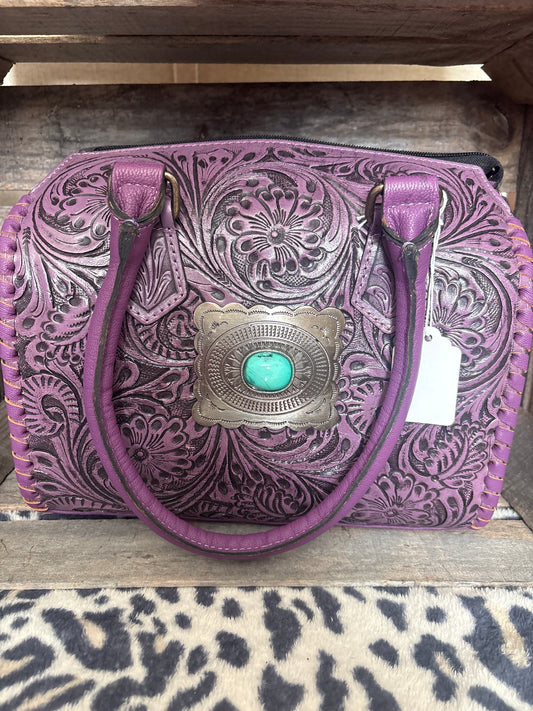 🤠💜 Tooled Purple Western Handbag 💜🤠