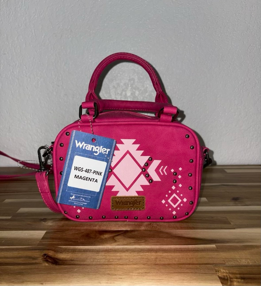 💖 Wrangler Aztec Crossbody Satchel – Magenta 💖
