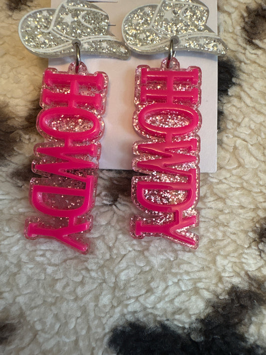 🤠 Howdy Glitter Earrings