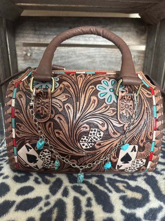 ♠️🤎 Western Ace Tooled Handbag 🤎♠️