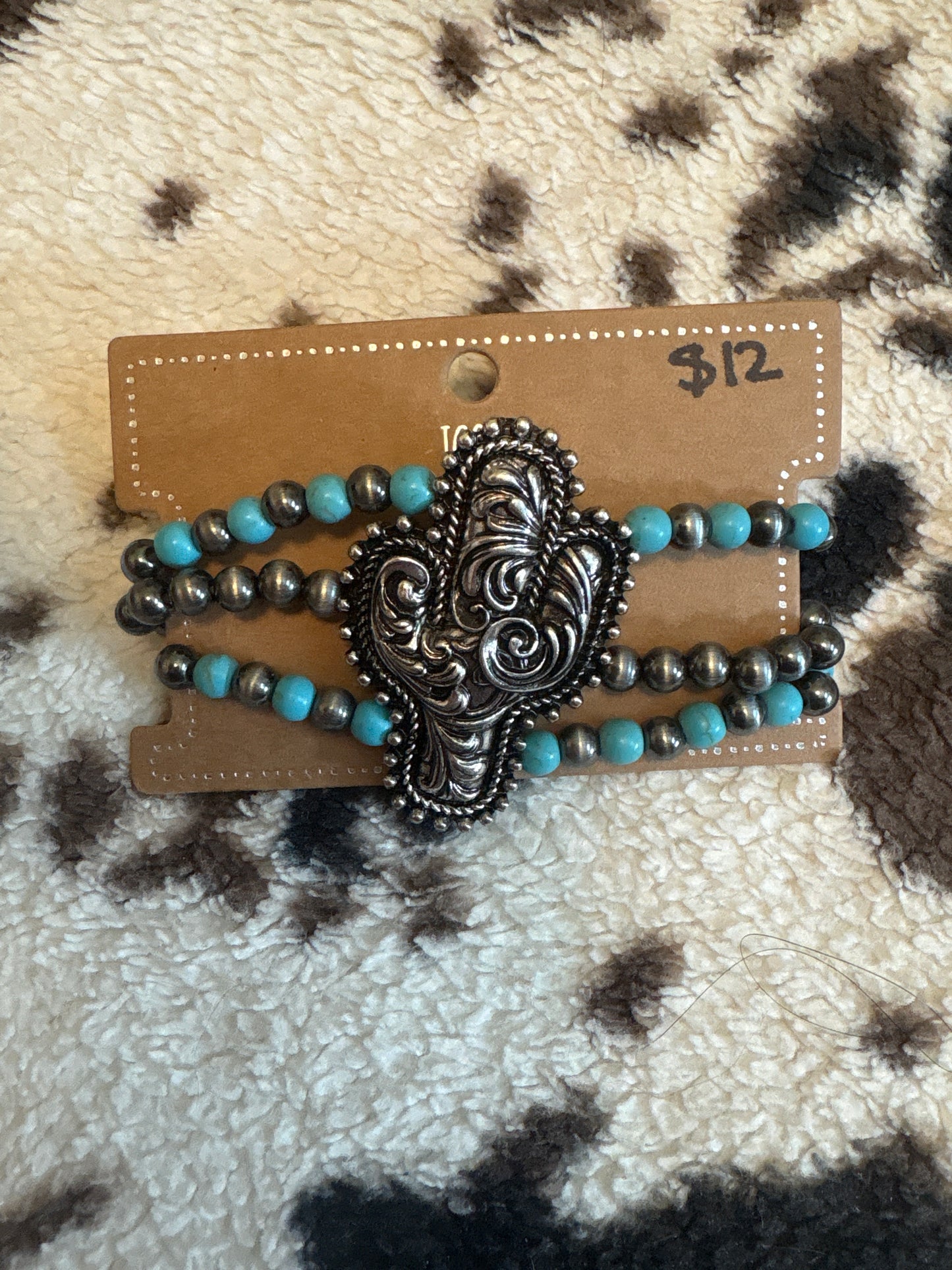 🤠 Western Turquoise Concho Bracelet Set